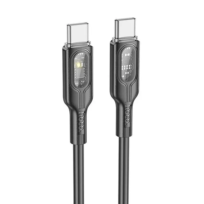 Кабель PD Power Delivery HOCO U124 Type-C - Type-C 60W 1,2m чорний), зображення 2