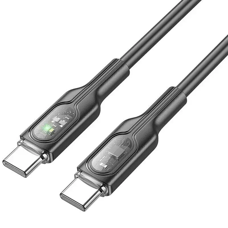 Кабель PD Power Delivery HOCO U124 Type-C - Type-C 60W 1,2m чорний), зображення 4