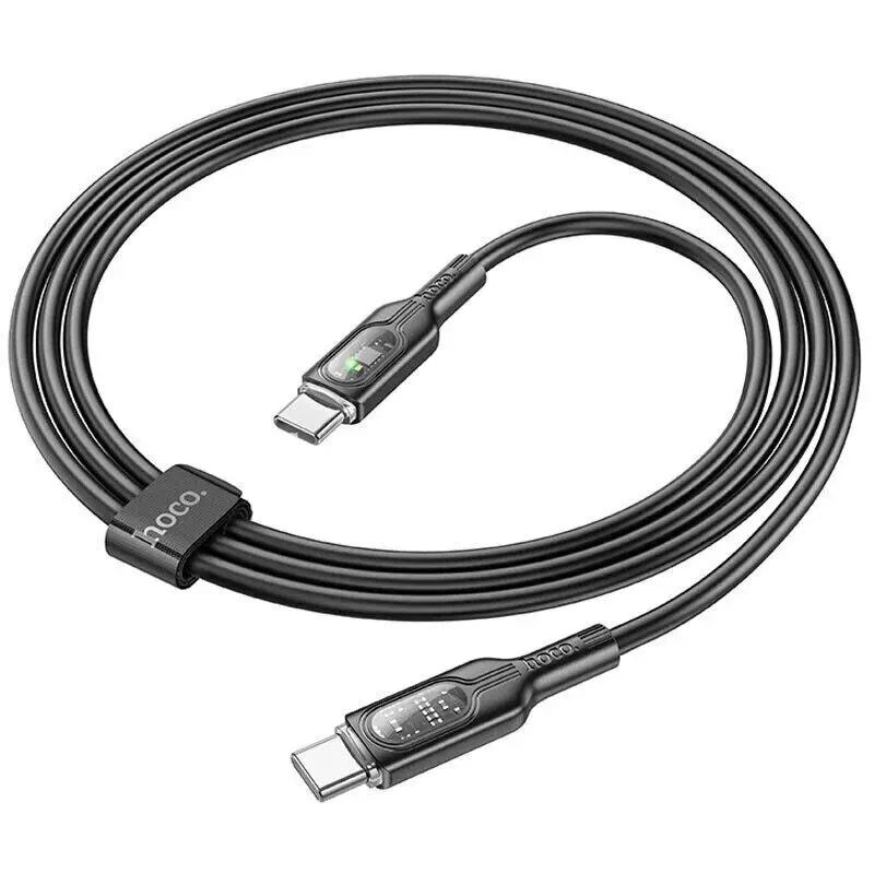 Кабель PD Power Delivery HOCO U124 Type-C - Type-C 60W 1,2m чорний), зображення 5