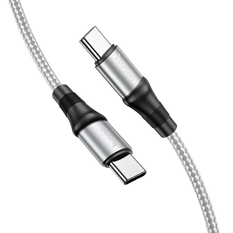 Кабель PD Power Delivery HOCO X50 Exquisito Type-C - Type-C 20V 5A 100W 2m Grey), зображення 2 Кабель PD Power Delivery HOCO X50 Exquisito Type-C - Type-C 20V 5A 100W 2m Grey), зображення 2