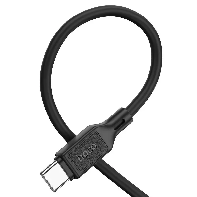 Кабель PD Power Delivery HOCO X90 Type-C - Type-C 3A PD60W 1m silicone чорний), зображення 4 Кабель PD Power Delivery HOCO X90 Type-C - Type-C 3A PD60W 1m silicone чорний), зображення 4