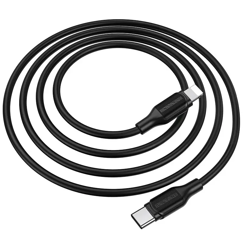 Кабель Power Delivery BOROFONE BX42 PD Type-C - Lightning (IPhone) 20W 1m Encore silicone Black), зображення 3