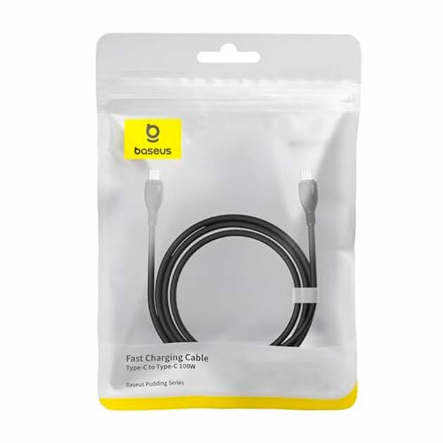 Кабель Power Delivery Baseus Pudding Series PD Type-C 5A 100W 1,2m Black P10355702111-00), зображення 4
