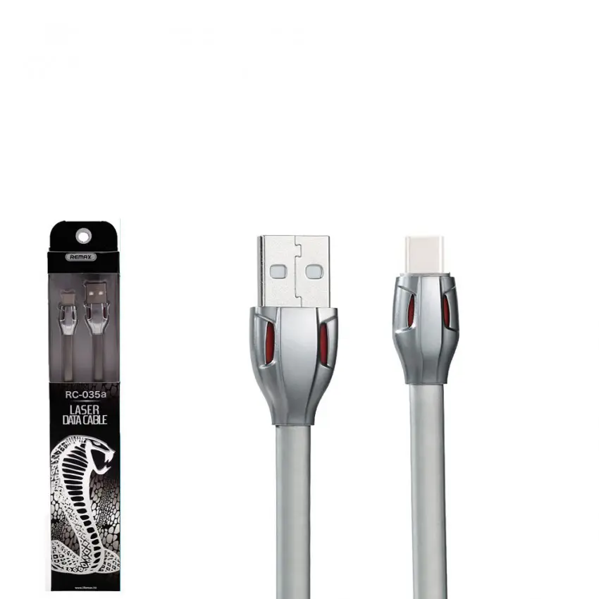 Кабель Remax Laser RC-035а USB - Type-C 1м black), зображення 4 Кабель Remax Laser RC-035а USB - Type-C 1м black), зображення 4