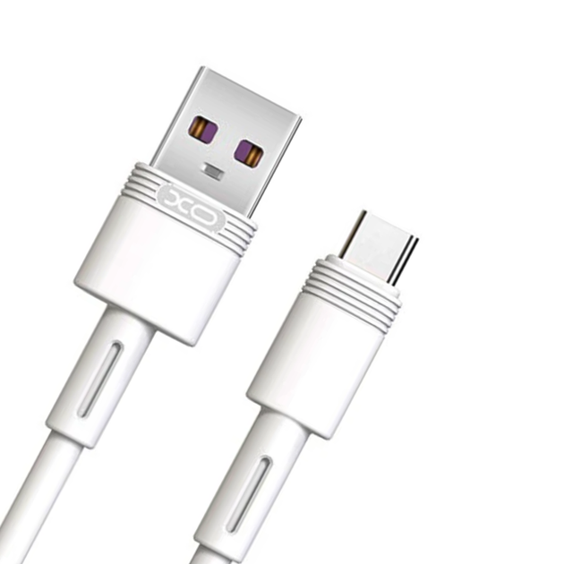 Кабель XO NB-Q166 USB AM - Type-C 5A 1m білий), зображення 4 Кабель XO NB-Q166 USB AM - Type-C 5A 1m білий), зображення 4