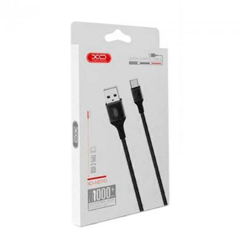 Кабель XO NB143 USB - Type-C 2,1A 1m чорний), зображення 2
