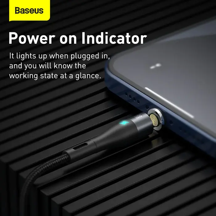 Кабель магнітний Baseus CALXC-KG1 USB - Lightning 2.1A 1m Grey-black), зображення 4
