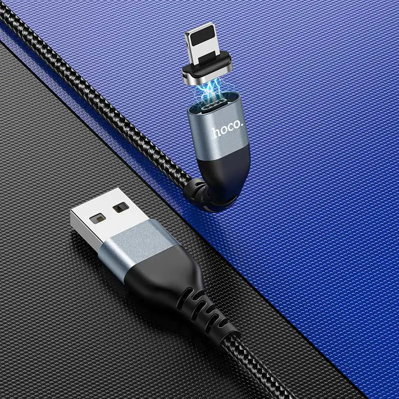 Кабель магнітний HOCO U96 USB - Lightning (iPhone) 2,4A 1,2m charging data Black), зображення 8