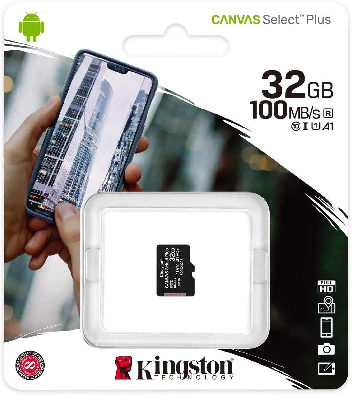 Карта пам'яті KINGSTON microSD 32GB Class 10 100R без адаптера від батарейки.com.ua
