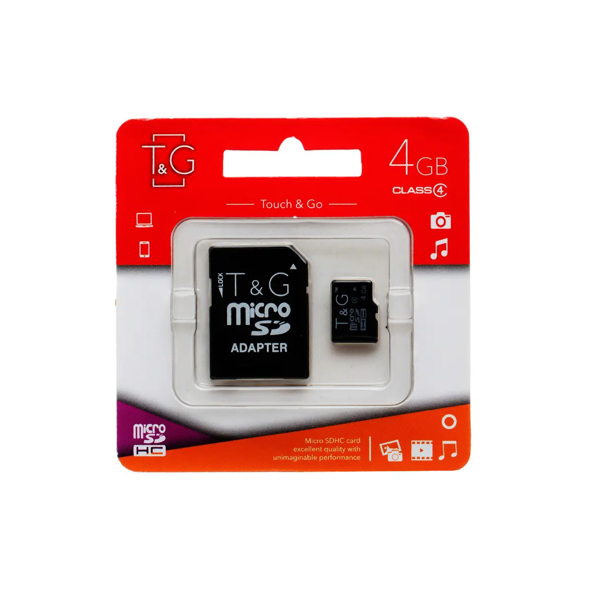 карта пам'яті microSDHC T&G 4GB class 4 (с адаптером)