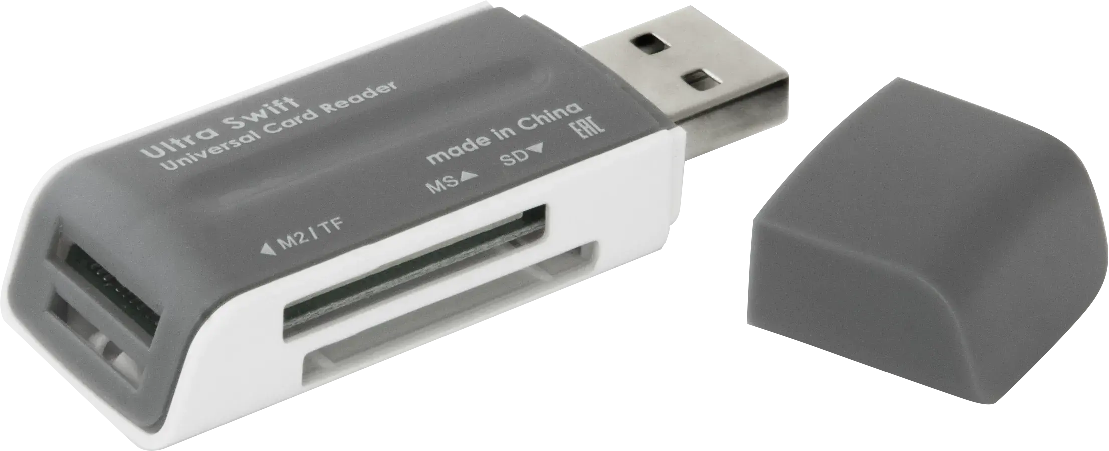 Картрідер DEFENDER Ultra Swift USB 2.0, 4 слота (M2, Micro-SDHC, Micro-SD (T-Flash), MMC, MS, MS Duo, MS PRO, MS PRO Duo, RS-MMC, SD, SDHC) від батарейки.com.ua