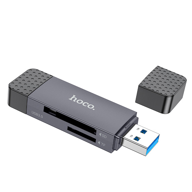 Картрідер HOCO HB45 Spirit USB2.0, Type-C, SD, TF, microSD сірий), зображення 4