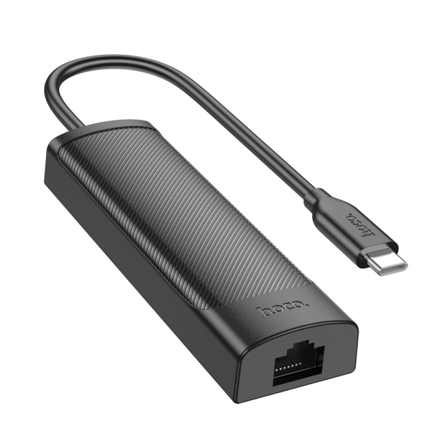Хаб Type-C(PD) HOCO HB42 Easy safety 4-in-1 Gigabit Ethernet (Type-C to USB3.0*3+RJ45) 0.2M Black), зображення 5