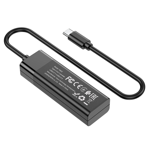 Хаб Type-C(PD) Hoco HB25 USB3.0, USB2.0*3 Чорний), зображення 3