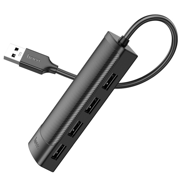 Хаб USB Hoco HB41 USB to USB2.0*4 1.2м Чорний), зображення 4 Хаб USB Hoco HB41 USB to USB2.0*4 1.2м Чорний), зображення 4