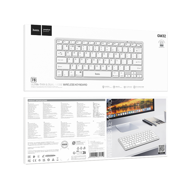 Клавіатура бездротова прозора HOCO GM32 Wisdom wireless dual-mode (англійська версія)), зображення 3