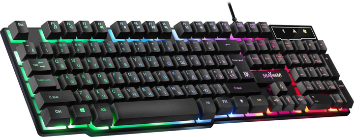 Клавіатура ігрова DEFENDER Mayhem GK-360DL RGB райдужне підсвічування від батарейки.com.ua