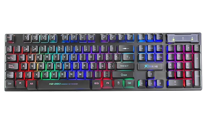 Клавіатура мембранна ігрова  XTRIKE ME KB-280 USB RGB Black від батарейки.com.ua