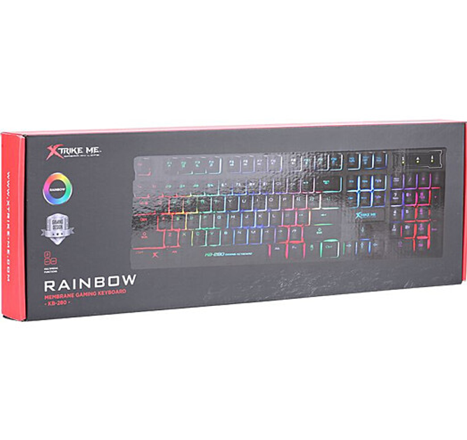 Клавіатура мембранна ігрова  XTRIKE ME KB-280 USB RGB Black), зображення 6