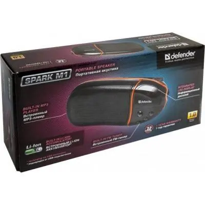 Портативна колонка DEFENDER 1.0 SPARK M1 6 Вт, FM, SD/USB, MP3, дісплей), зображення 2