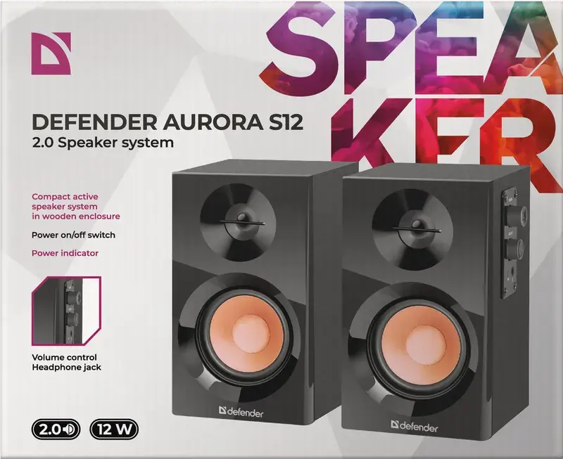 Колонки DEFENDER 2.0 AURORA S12 2x6W дерево), зображення 8