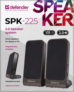 Колонки DEFENDER 2.0 SPK-225 USB 4W чорний/срібло), зображення 4 Колонки DEFENDER 2.0 SPK-225 USB 4W чорний/срібло), зображення 4