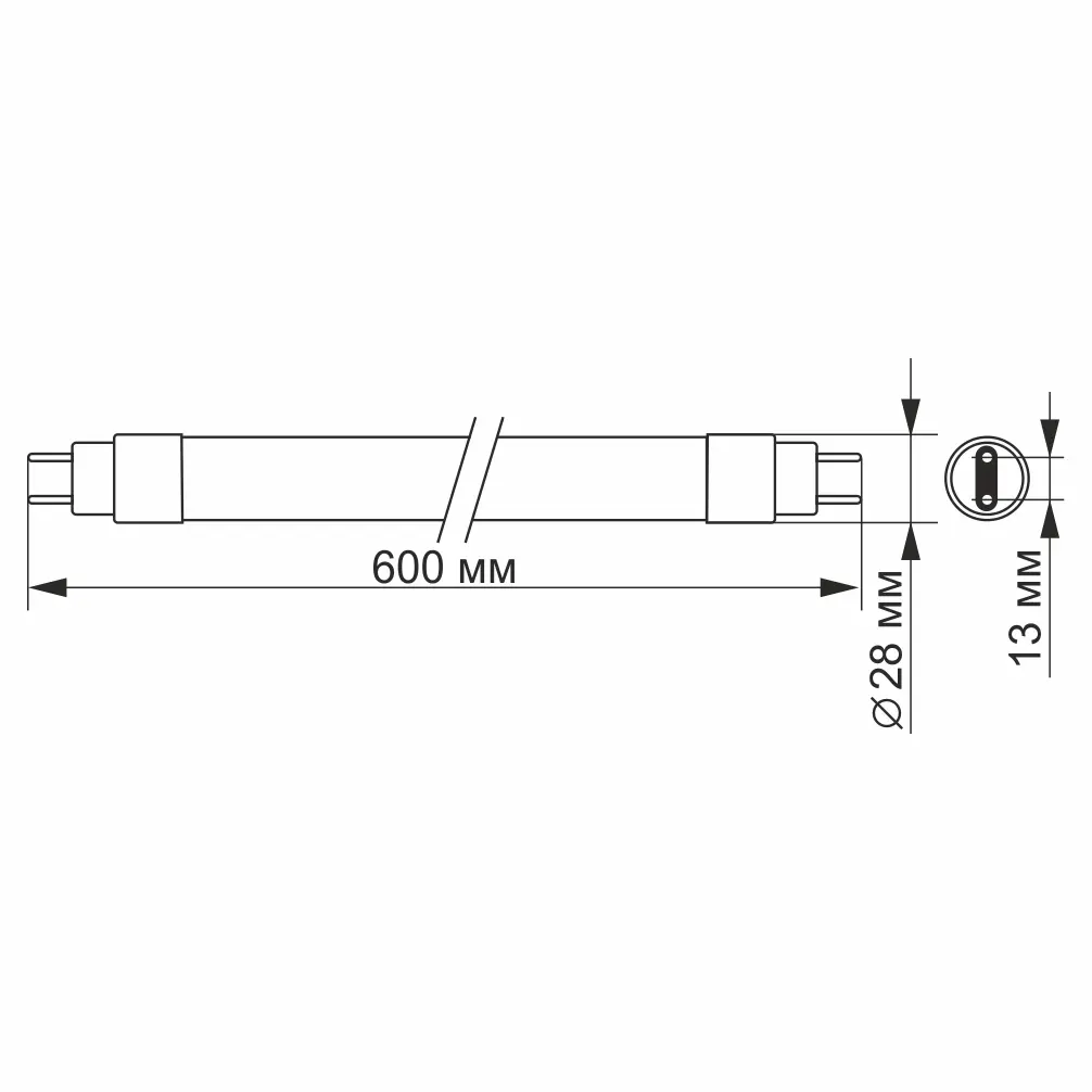LED лампа VIDEX T8b 9W 0.6M 4100K 220V матова (VL-T8b-09064)), зображення 5