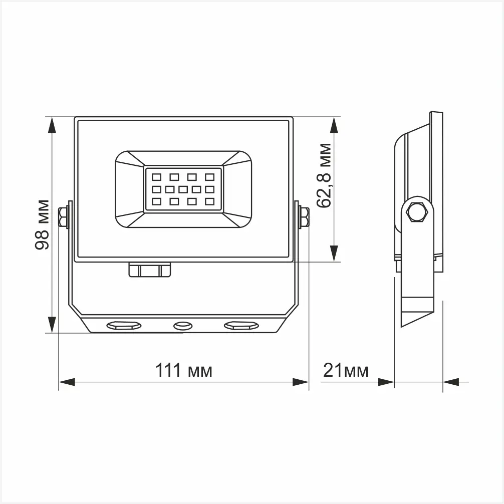 LED прожектор TITANUM 10W 6000K TLF106 220V), зображення 4