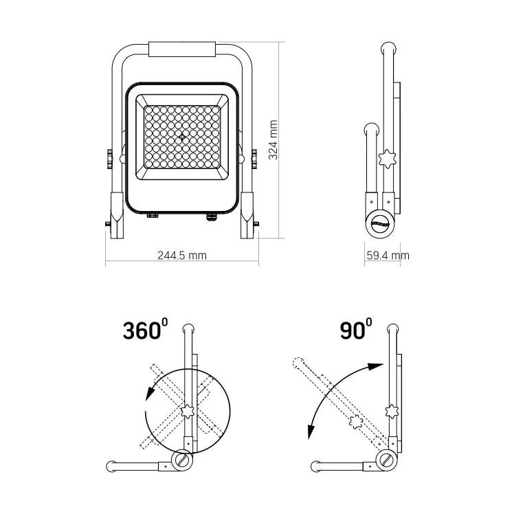 LED прожектор VIDEX PREMIUM F2A 50W 5000K IP65), зображення 8