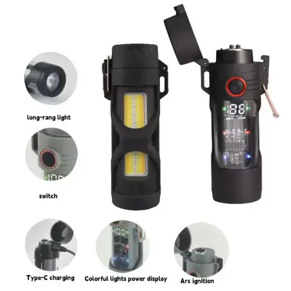 Ліхтар Multifunctional D66 запальничка LCD Type C 3+1 режими), зображення 3 Ліхтар Multifunctional D66 запальничка LCD Type C 3+1 режими), зображення 3