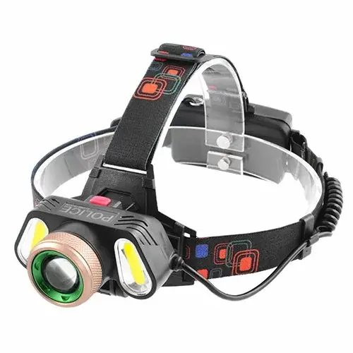 Ліхтарик налобний T106-T6-3/RJ-5300, 2COB, zoom, micro USB, 2x18650 4 режими), зображення 3 Ліхтарик налобний T106-T6-3/RJ-5300, 2COB, zoom, micro USB, 2x18650 4 режими), зображення 3