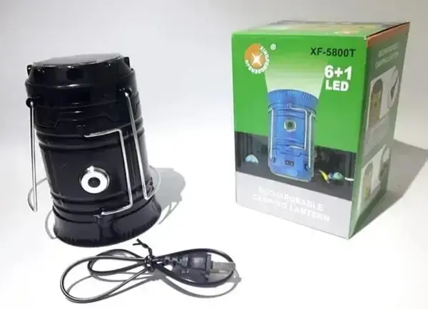 Ліхтар кемпінг XF-5800T, 6+1LED, сонячна панель, power bank), зображення 4