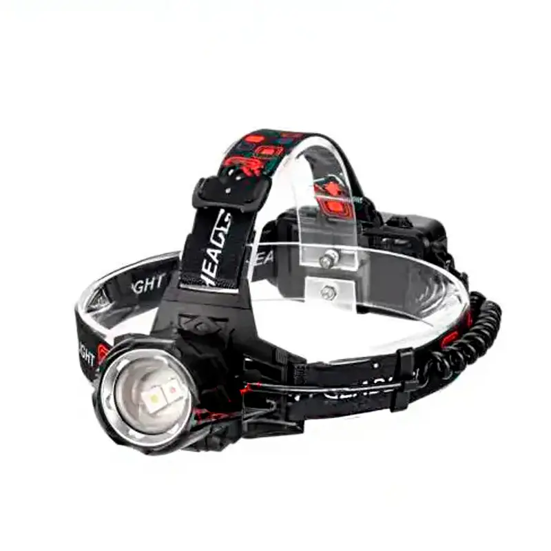 Ліхтарик налобний PLD-T115-2-TG+BLUE (PM10-TG) біле, синє світло zoom Type-C 2х18650 4 режими), зображення 2
