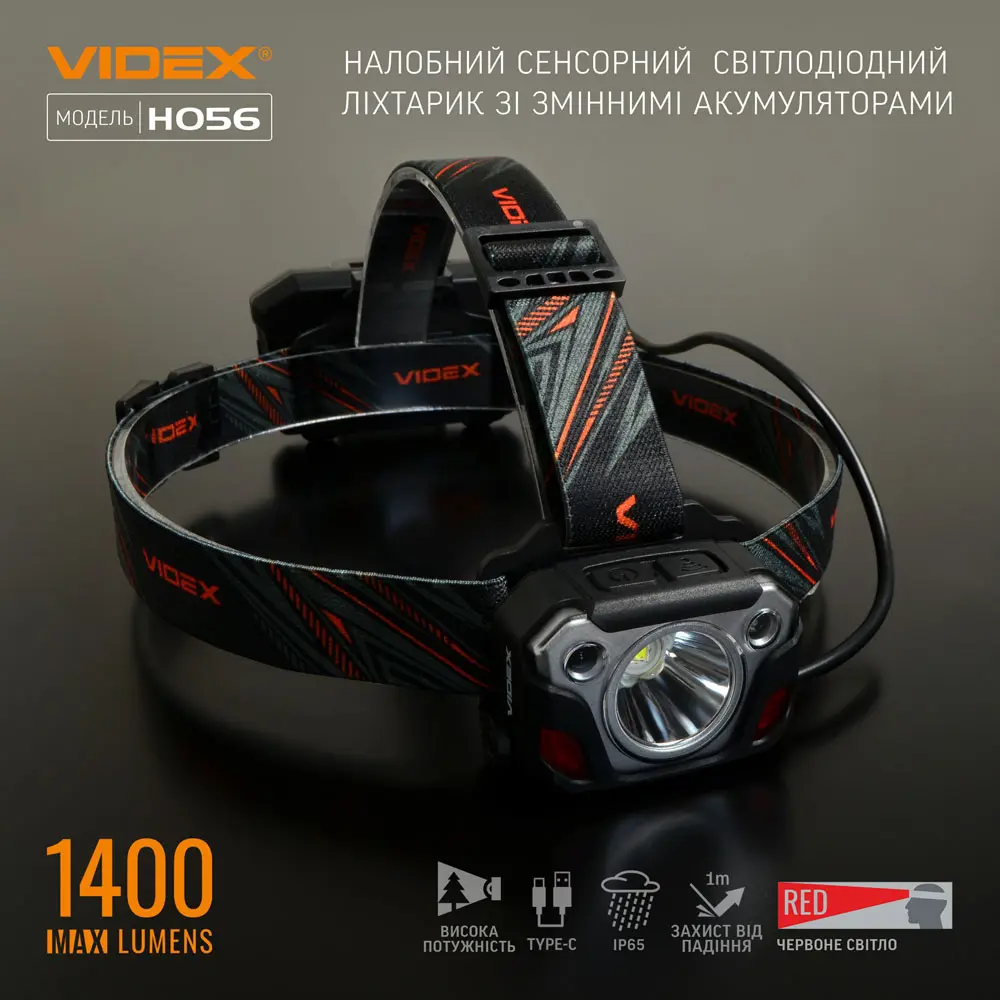 Ліхтарик налобний VIDEX VLF-H056 1400Lm 6500K), зображення 4