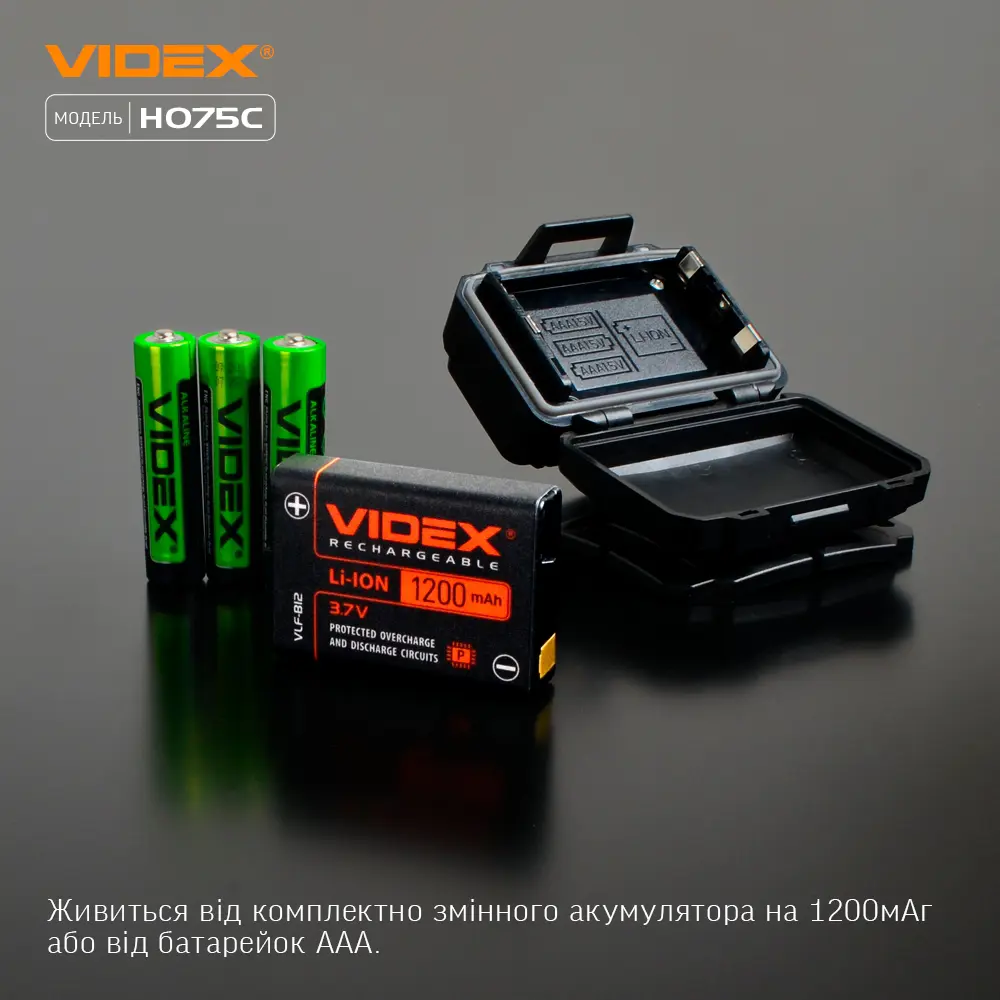 Ліхтарик налобний VIDEX VLF-H075C 550Lm 5000K), зображення 10 Ліхтарик налобний VIDEX VLF-H075C 550Lm 5000K), зображення 10