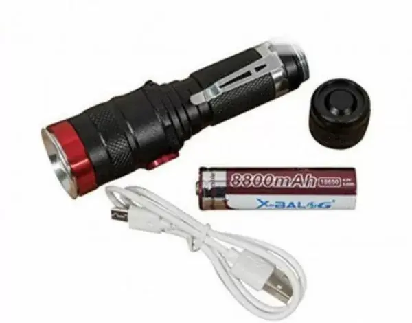 Ліхтар ручний BL-736-T6 zoom micro USB, 18650 1 режим (плавне регулювання)), зображення 4