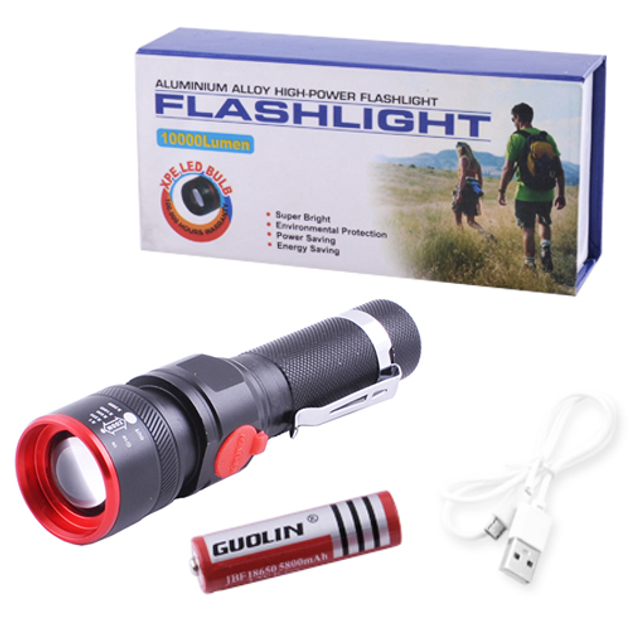 Ліхтар ручний BL-749-T6 zoom кліпса micro USB 18650 3 режими), зображення 3