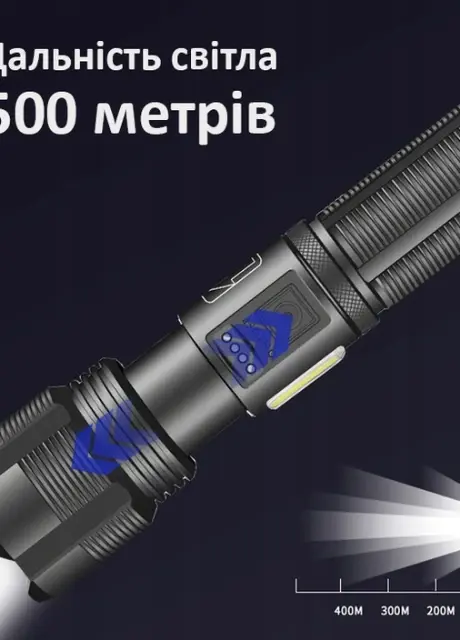 Ліхтарик ручний Heckermann 09-P50-XHP акумулятор 18650 кабель Type-C), зображення 5