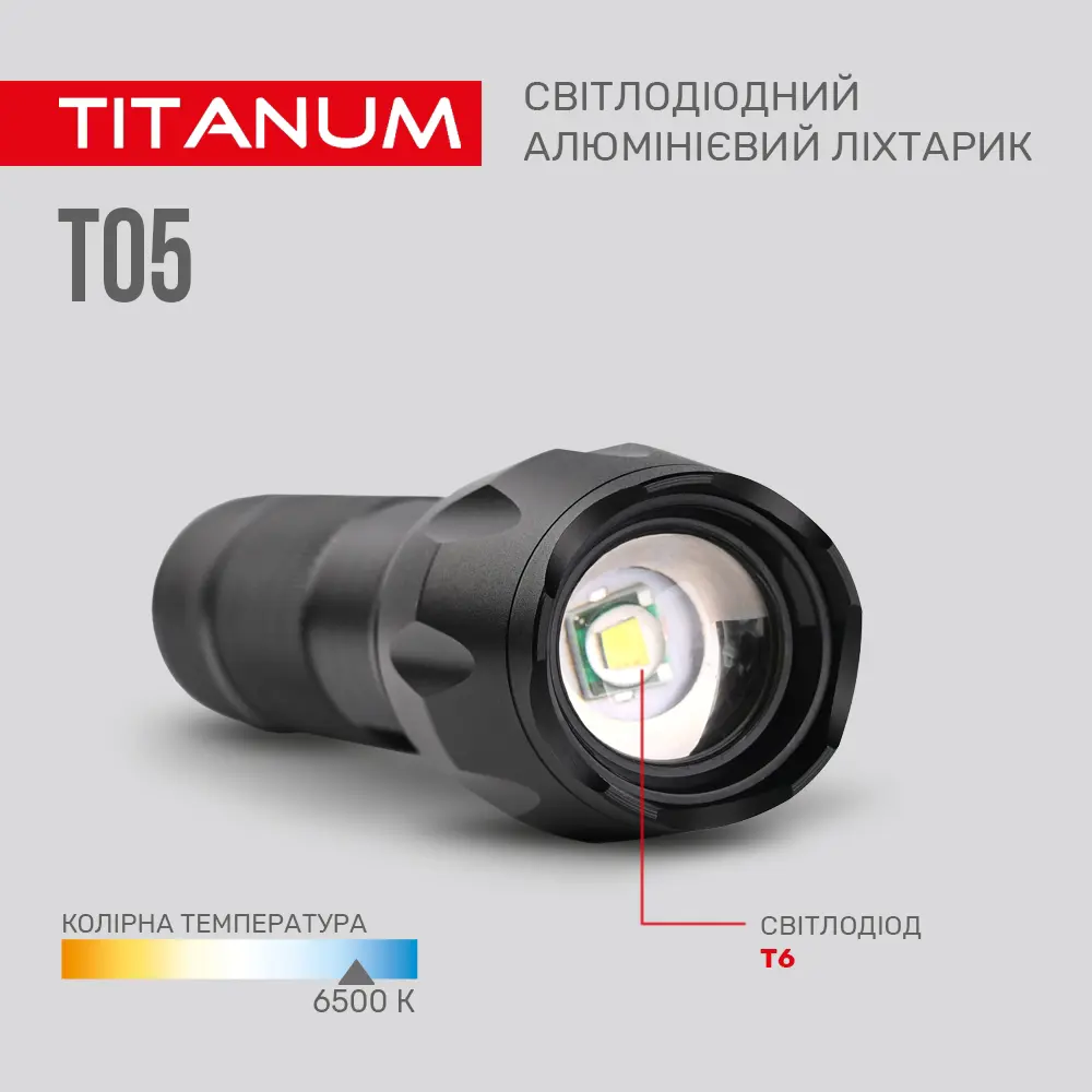 Ліхтарик ручний TITANUM TLF-T05 300Lm 6500K micro USB), зображення 8 Ліхтарик ручний TITANUM TLF-T05 300Lm 6500K micro USB), зображення 8