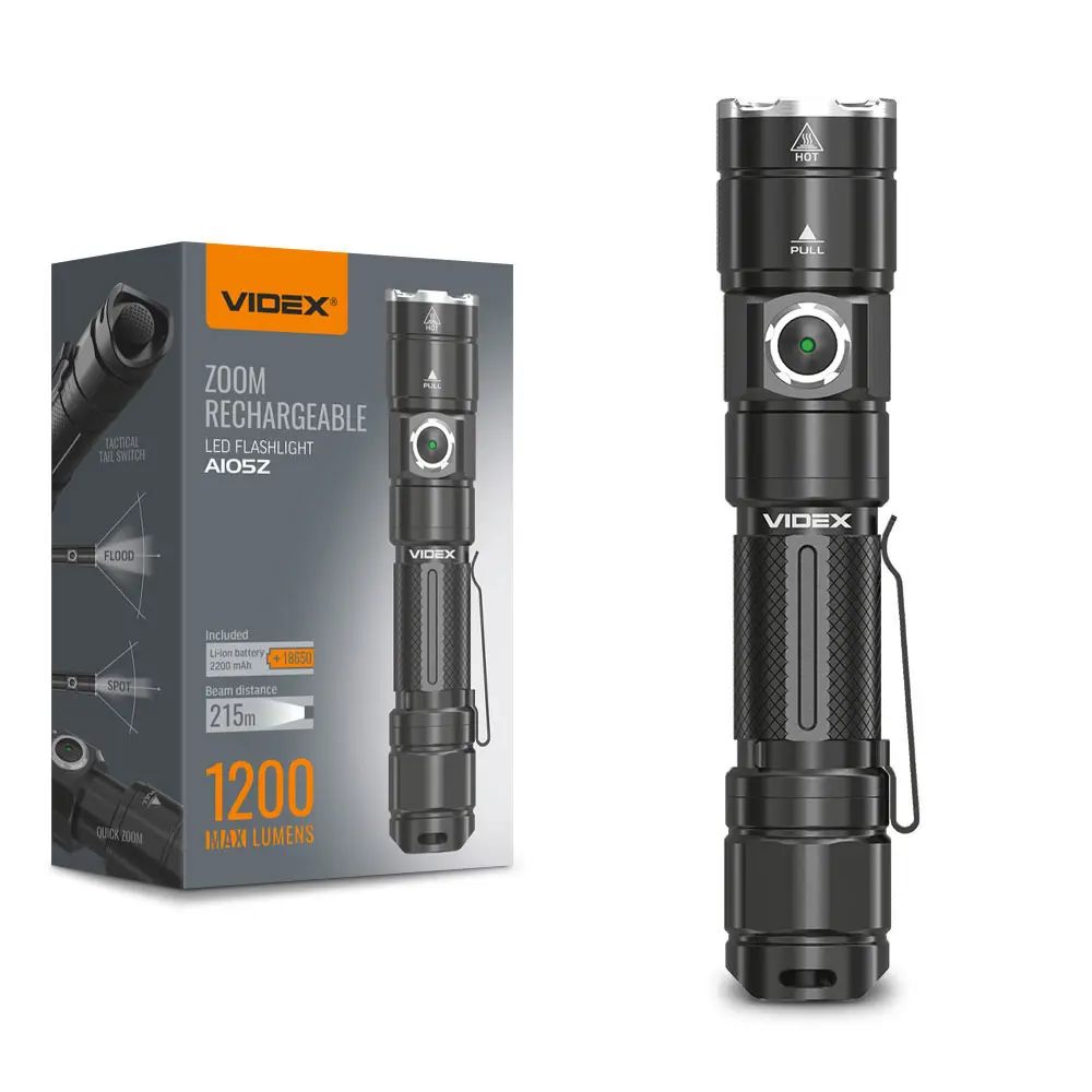 Ліхтар ручний VIDEX VLF-A105Z 1200Lm 5000K від батарейки.com.ua