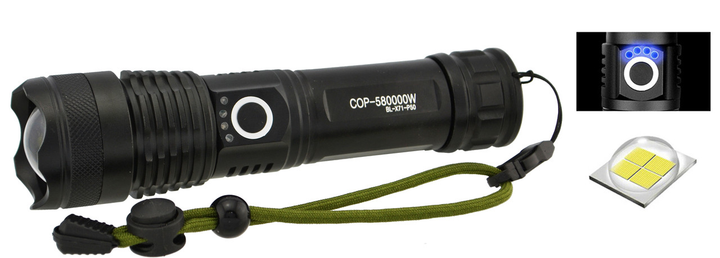 Ліхтарик ручний X-Balog BL-X71-P50 18650 5 режимів micro USB), зображення 4