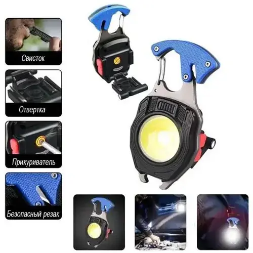 Ліхтарик MULTIFUNCTIONAL BL-W5147/LL-202 (біле, жовте, червоне) викрутки, стробоскоп, запальничка, свисток, Type-C, 7 режимів), зображення 2