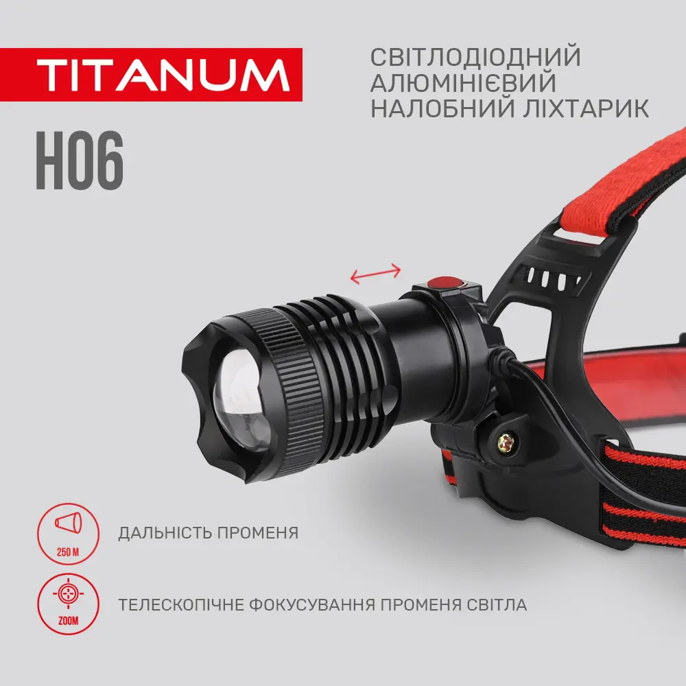 Ліхтарик налобний TITANUM TLF-H06 P50, 3 режими, 800Lm, type-c, 2*18650), зображення 8