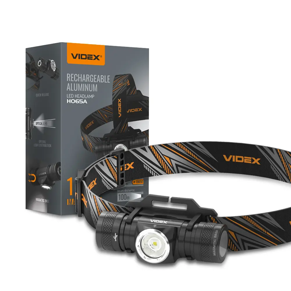 Ліхтарик налобний VIDEX VLF-065A 1200LM від батарейки.com.ua