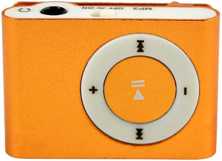 MP3 player TOTO TPS-03 Orange (Вага (г): 12; Розміри (мм): 27x41x11; Кліпса для носіння; Підтримує аудіоформати: MP3: microSD) від батарейки.com.ua