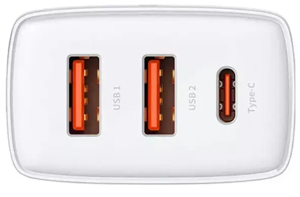 Мережеве Зарядне BASEUS Cube Fast Charger PD 2USB+С 30W White P10111402213-00), зображення 4 Мережеве Зарядне BASEUS Cube Fast Charger PD 2USB+С 30W White P10111402213-00), зображення 4