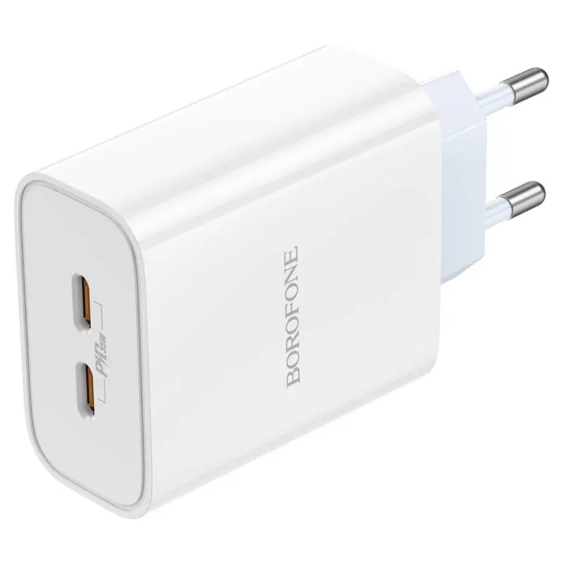 Мережеве Зарядне BOROFONE BA73A 2xUSB-C PD35W білий), зображення 5