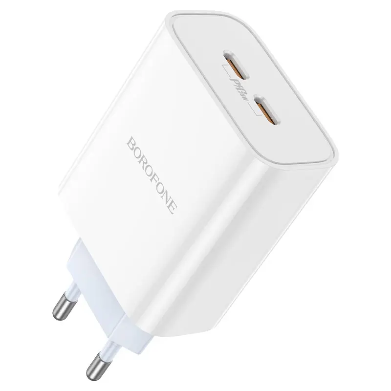 Мережеве Зарядне BOROFONE BA73A 2xUSB-C PD35W білий), зображення 6
