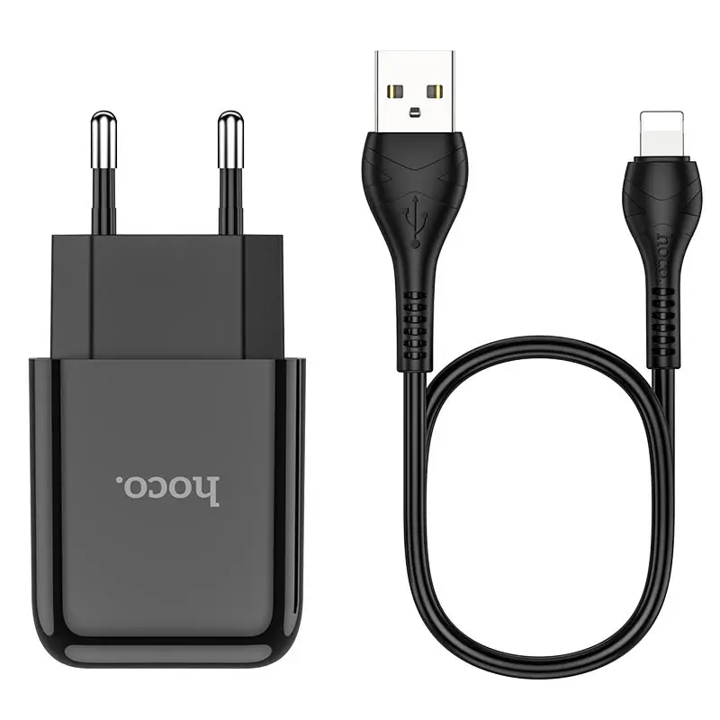 Мережеве зарядне HOCO N2 1USB 2,4A кабель lightning), зображення 4 Мережеве зарядне HOCO N2 1USB 2,4A кабель lightning), зображення 4