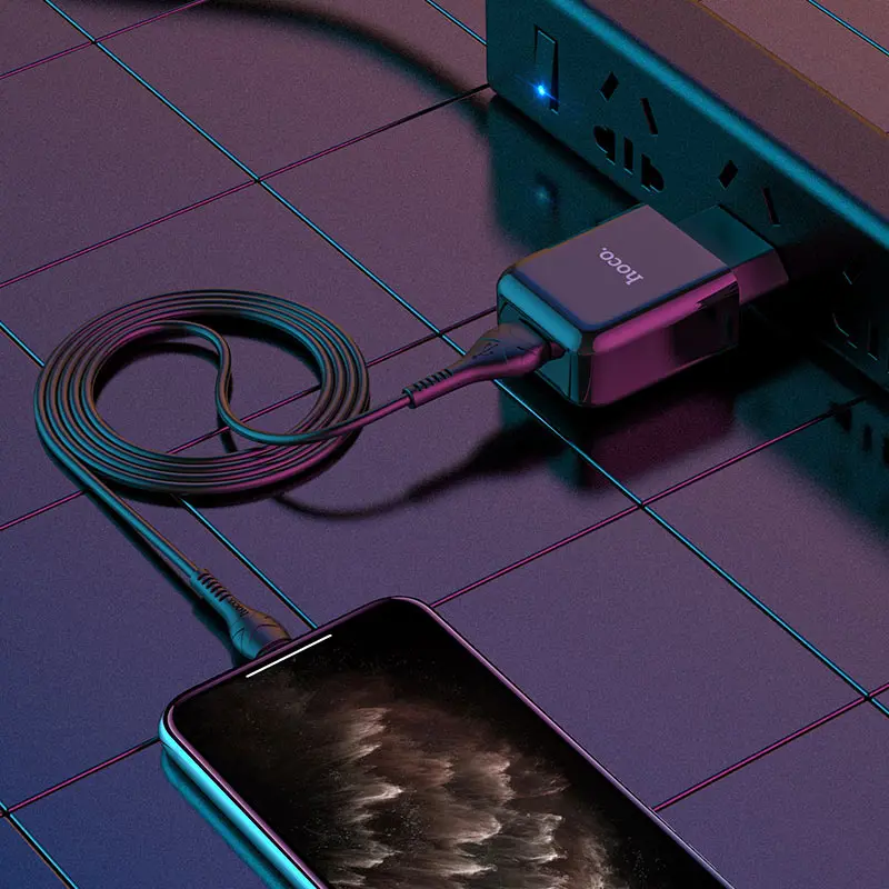 Мережеве зарядне HOCO N2 1USB 2,4A кабель lightning), зображення 5 Мережеве зарядне HOCO N2 1USB 2,4A кабель lightning), зображення 5